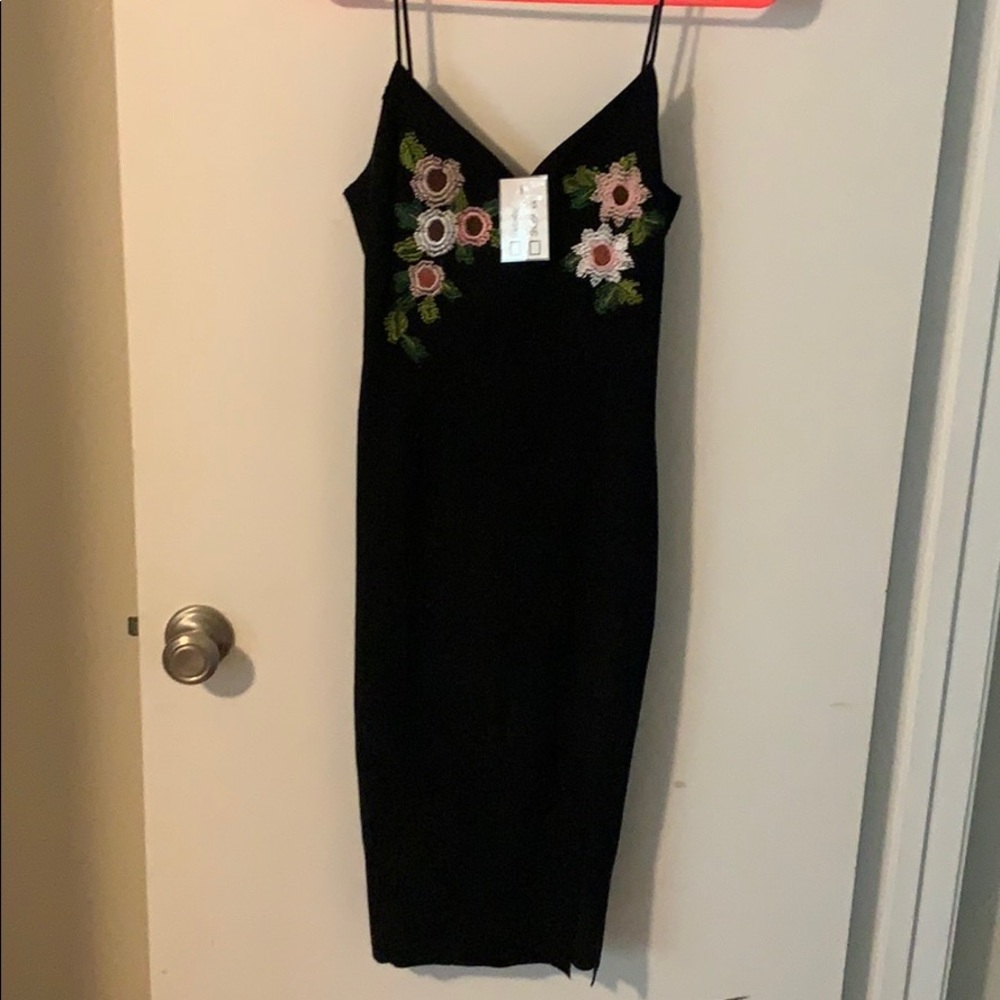 Mid length suede dress